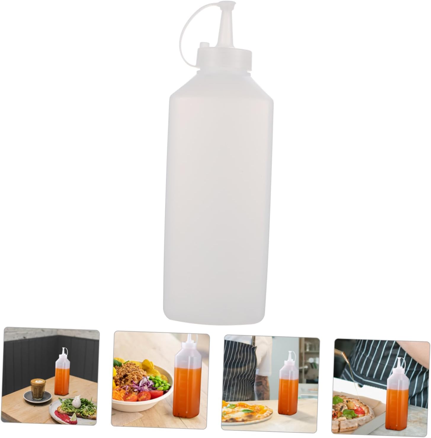 2 Pack Squeeze Condiment Bottles with Lids for Kitchen Use