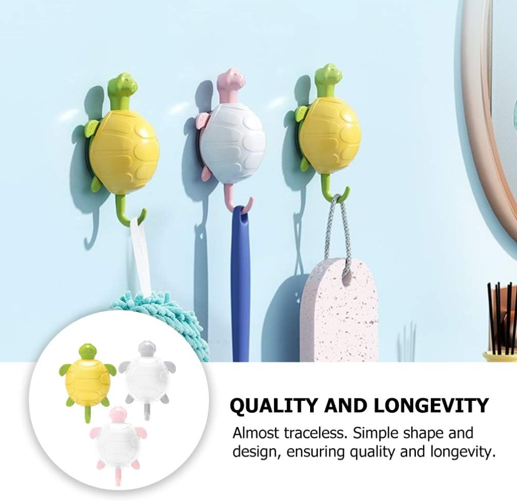 Hemoton 3pcs Cartoon Turtle Wall Hooks for Kids Clothing and Towels