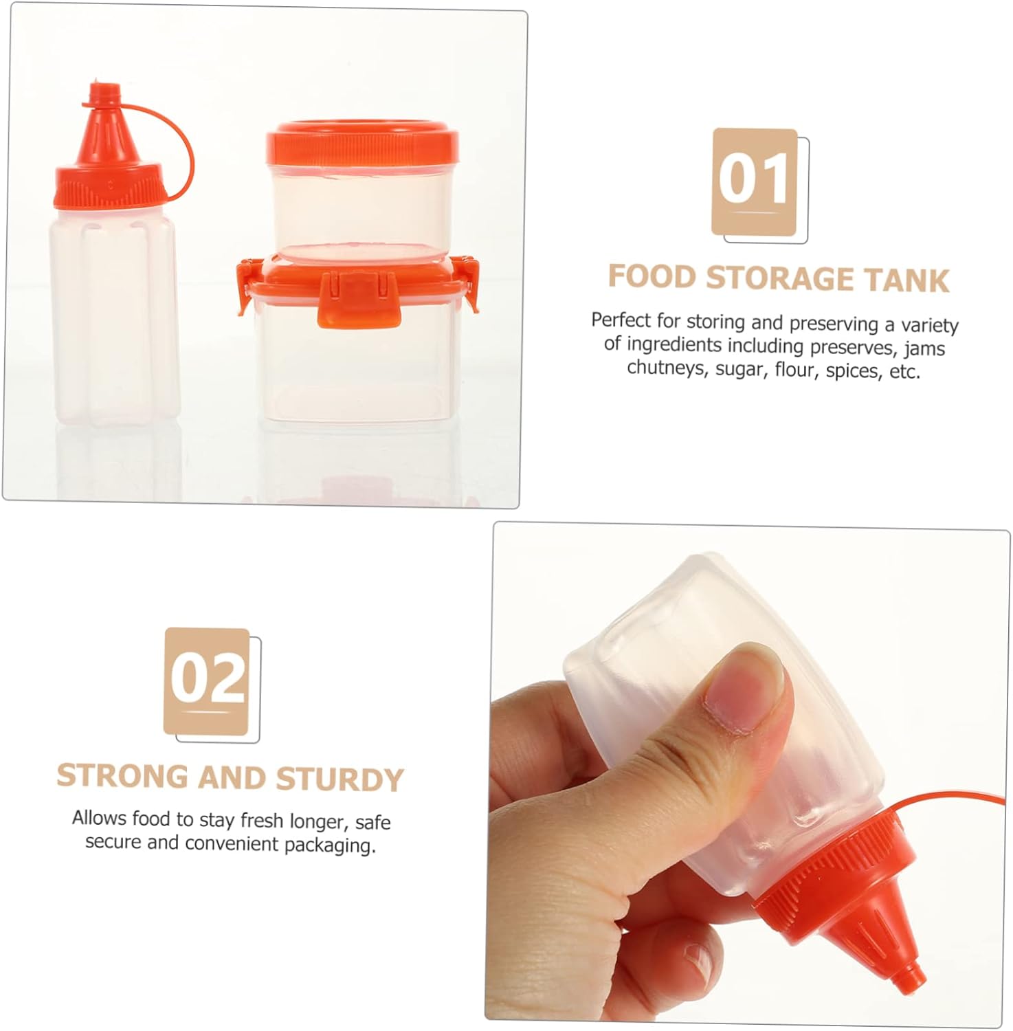 NAMOARLY Condiment Squeeze Bottles with Airtight Lids