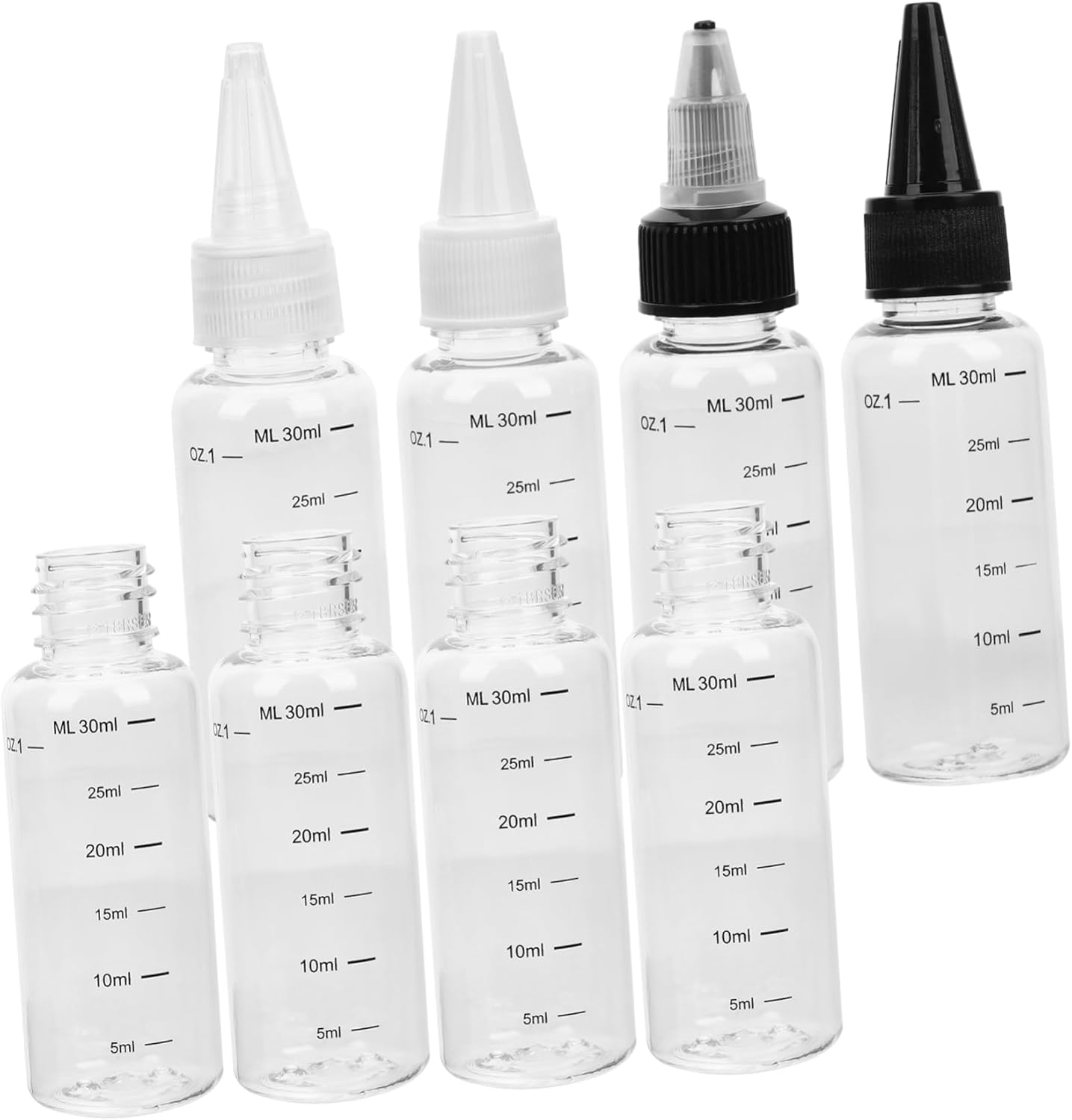 HOLIDYOYO 4sets Refillable Mini Squeeze Bottles with Scale and Leak-proof Design