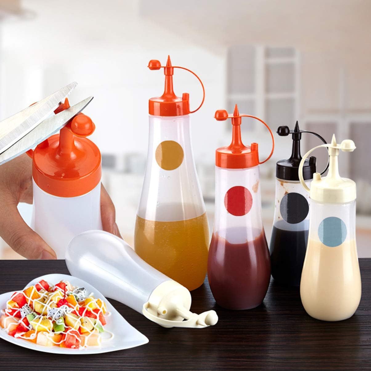 Ciieeo Salad Dressing Set with 3 Sizes Squeeze Bottles 1