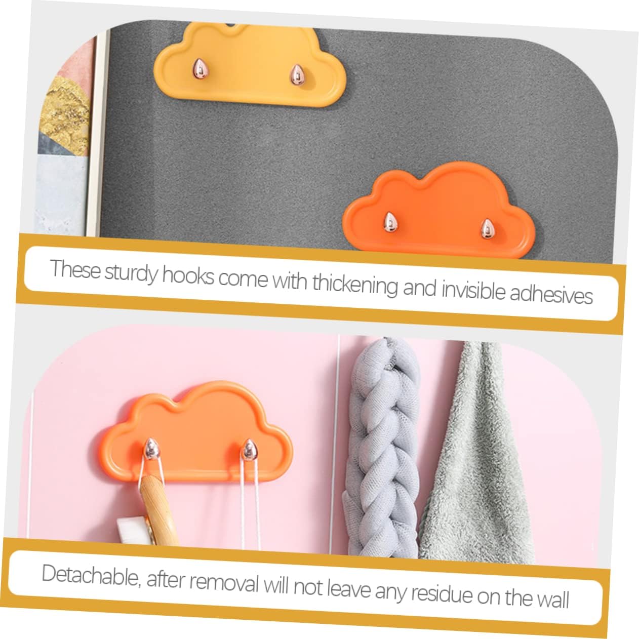 4Pcs Cloud Wall Hooks for Multi-Use Storage