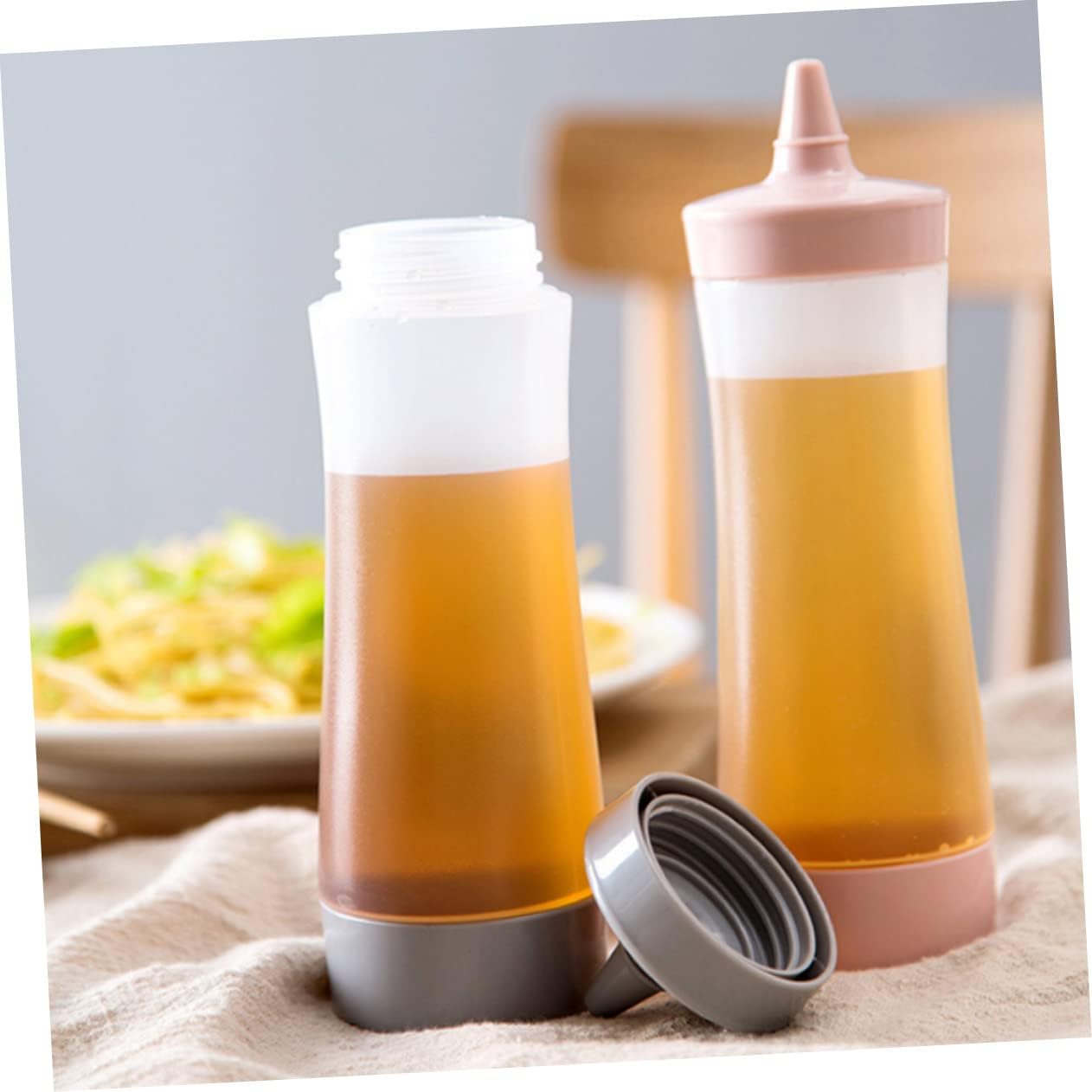PRETYZOOM 3PCS Condiment Squeeze Bottles for Ketchup and Salad Dressing