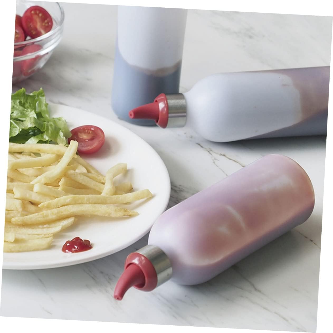 CIYODO Squeeze Condiment Bottle 450ml Leak-Proof Portable Kitchen Accessory
