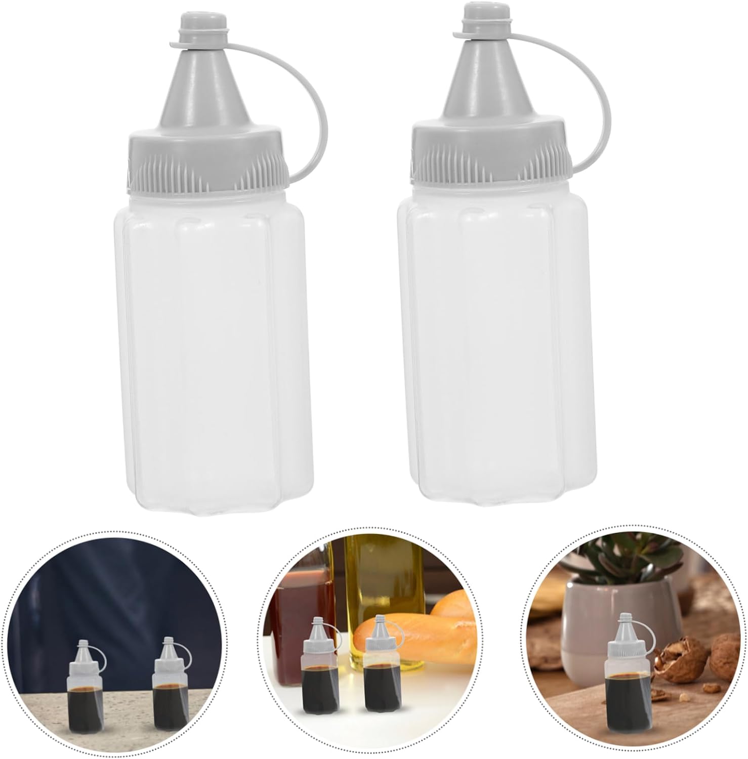 EXHUMKY 4PCS Reusable Condiment Squeeze Bottles