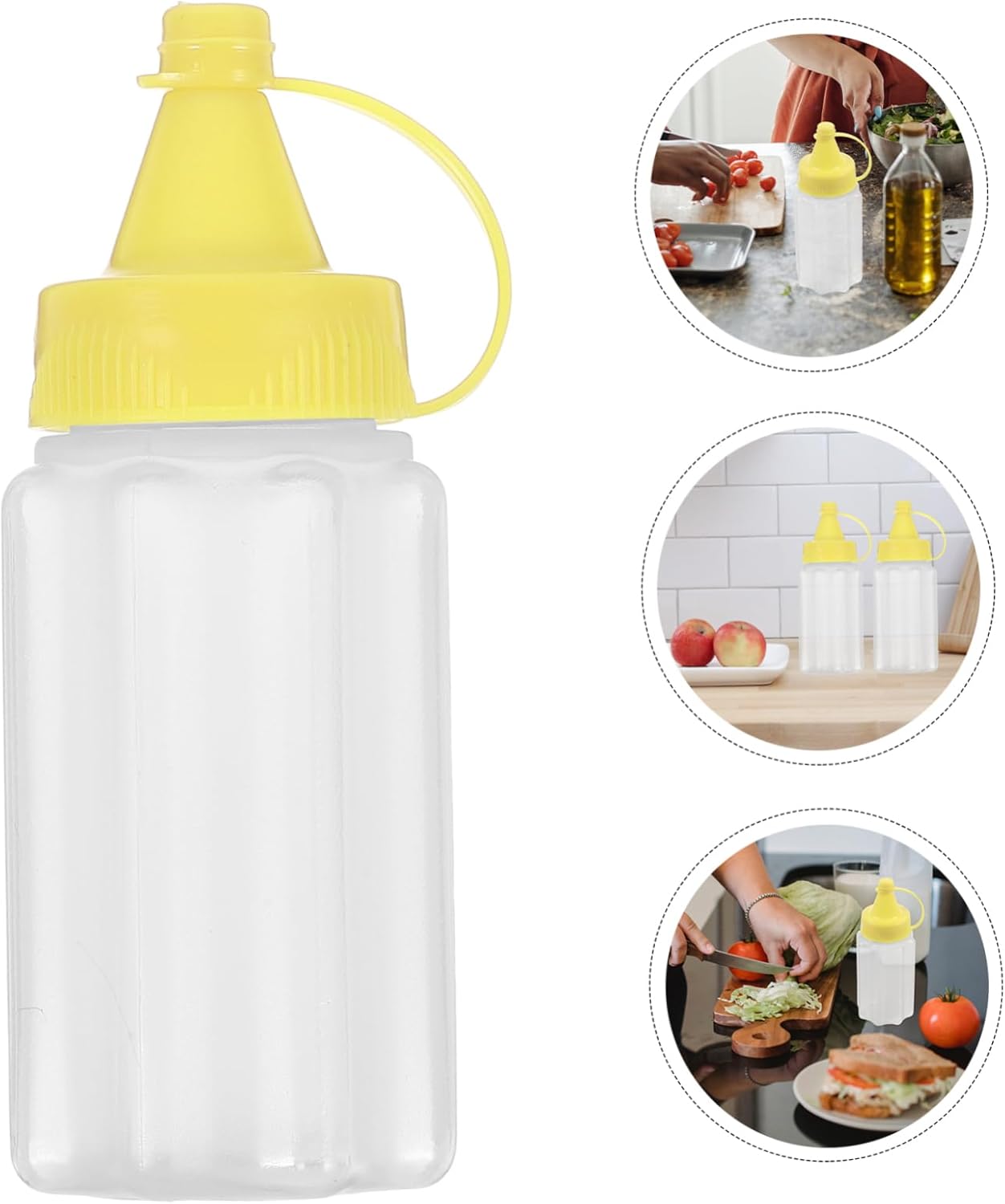 4PCS Reusable Condiment Squeeze Bottles for Kitchen Use 1
