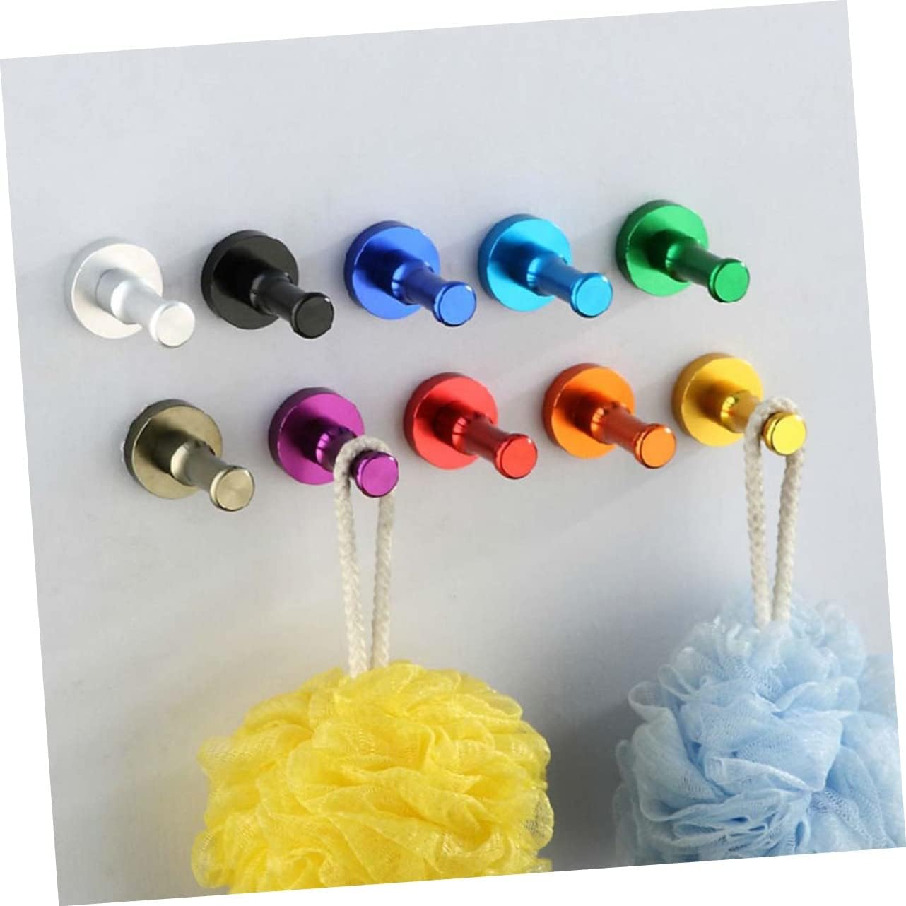 10 Pack Solid Aluminum Wall Hooks