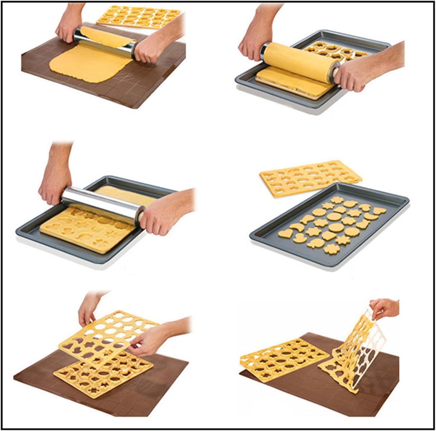 Integrated Cookie Cutter - 22 Festive Shapes No Chilling Needed Yellow