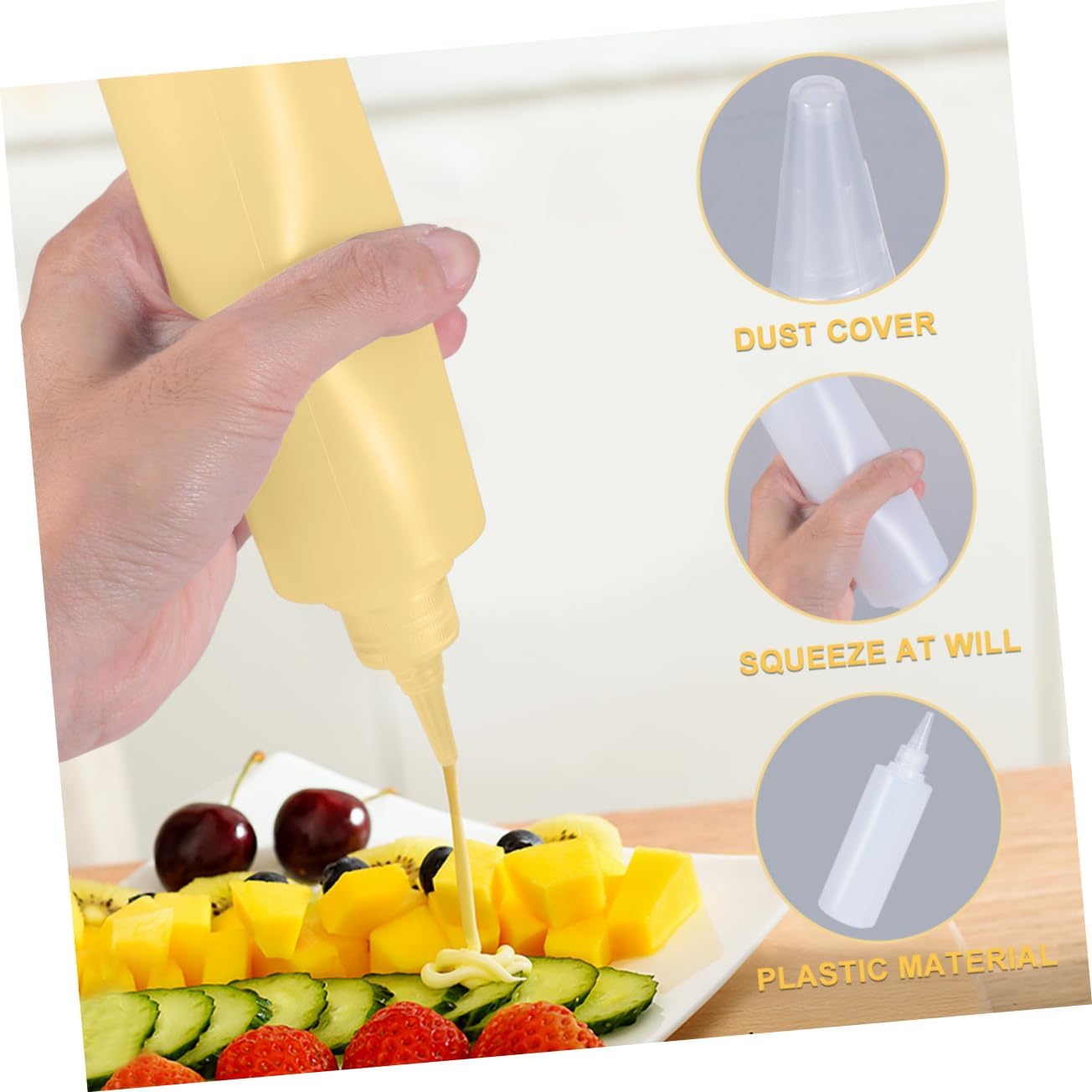 6 Pack 250ml Squeeze Bottles with Pointed Tips