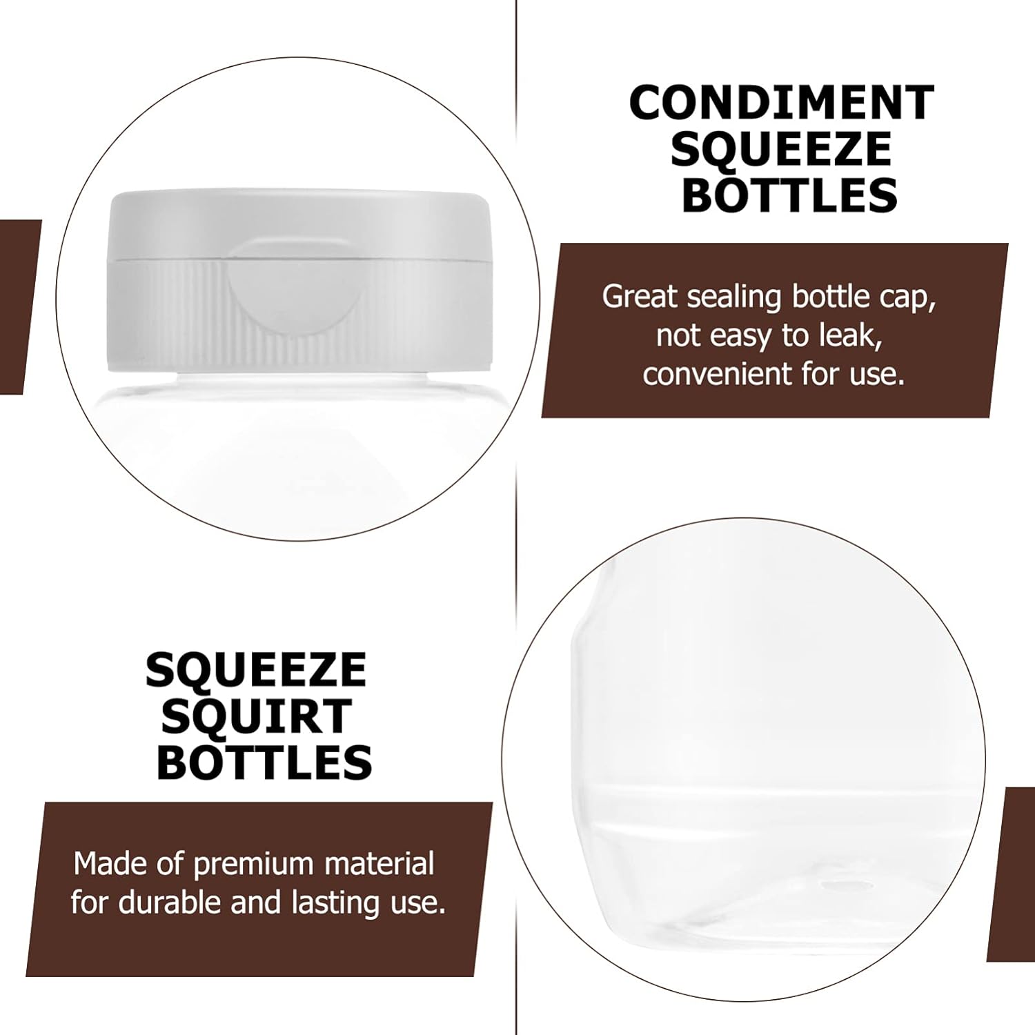 HOLIDYOYO 4pcs Mini Condiment Squeeze Bottles with Leakproof Seal