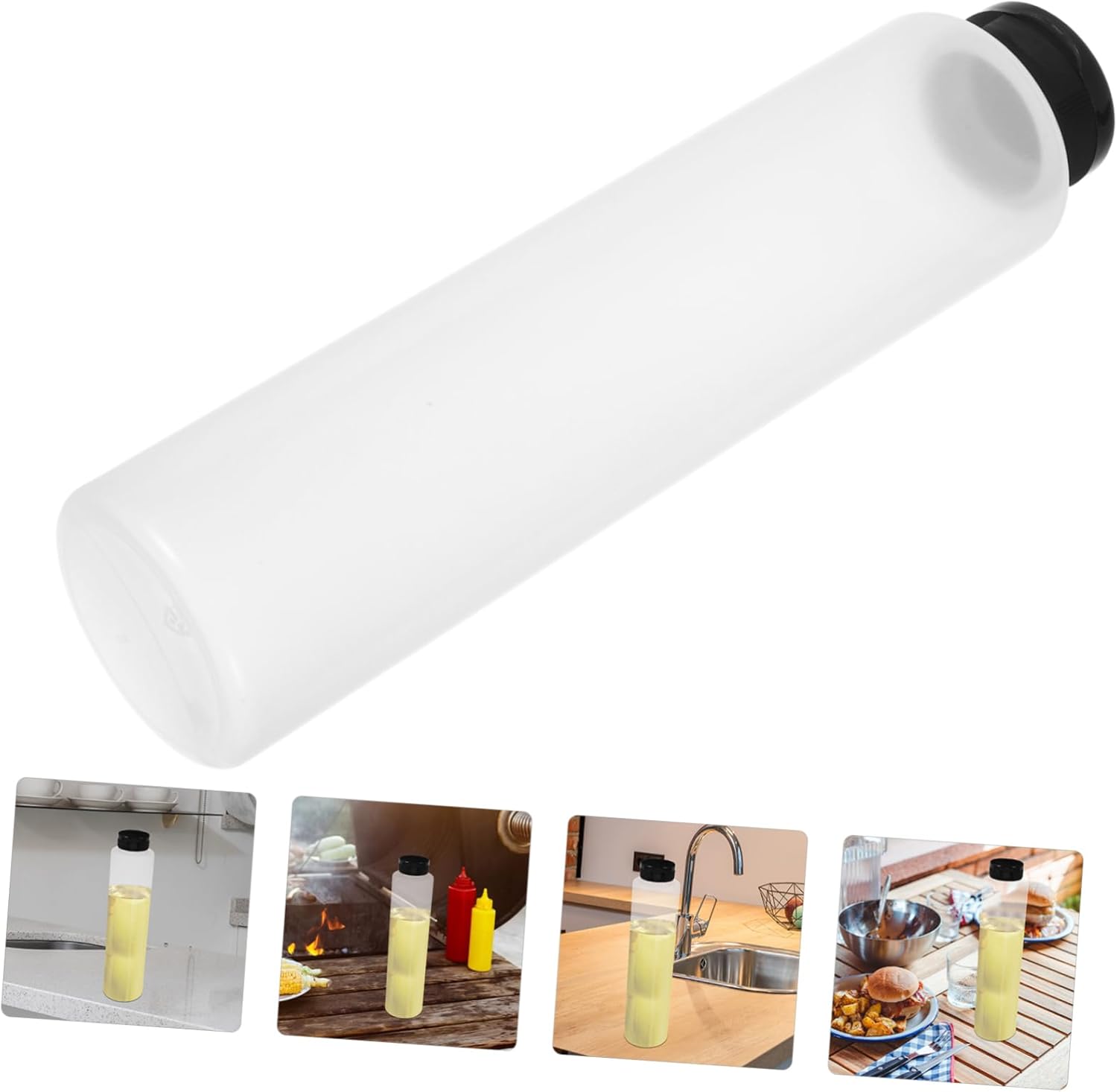 CIYODO 6pc 240ml Condiment Squeeze Bottles with Caps