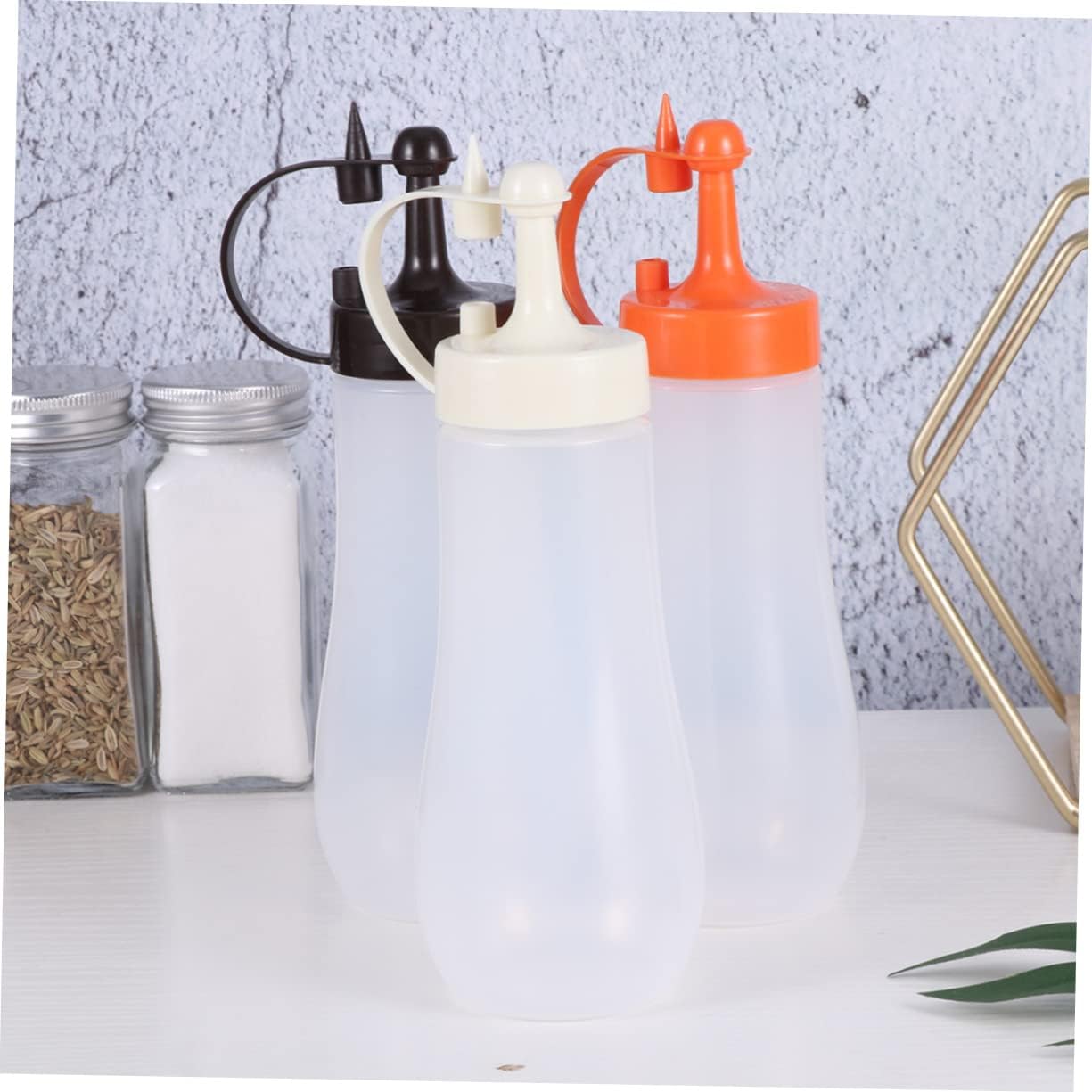 GRADENEVE 3 in 1 Condiment Squeeze Bottles Set