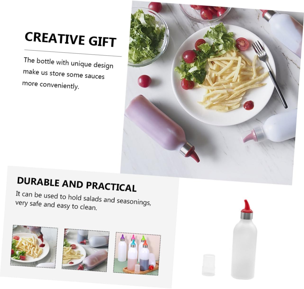 HOLIDYOYO Red Portable Condiment Squeeze Bottle