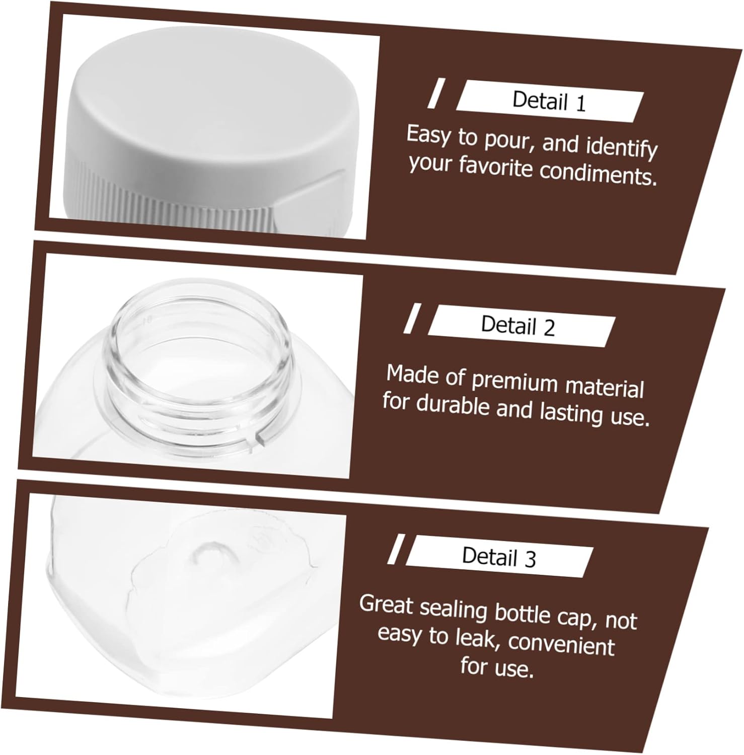 CIYODO 4PCS Mini Sauce Bottles Safe Material Leakproof Kitchen Condiment Containers