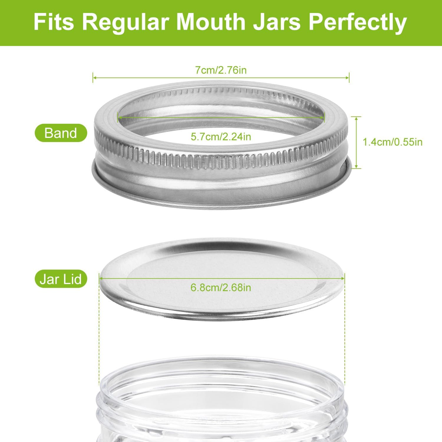 Volenra Canning Jar Lids Regular Mouth Set of 12