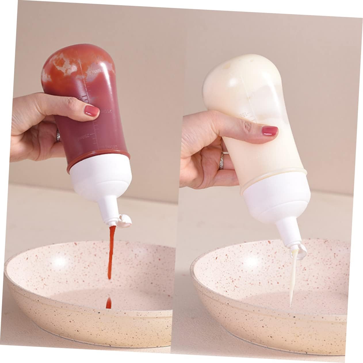 LABRIMP 2Pcs 350ml Condiment Squeeze Bottles