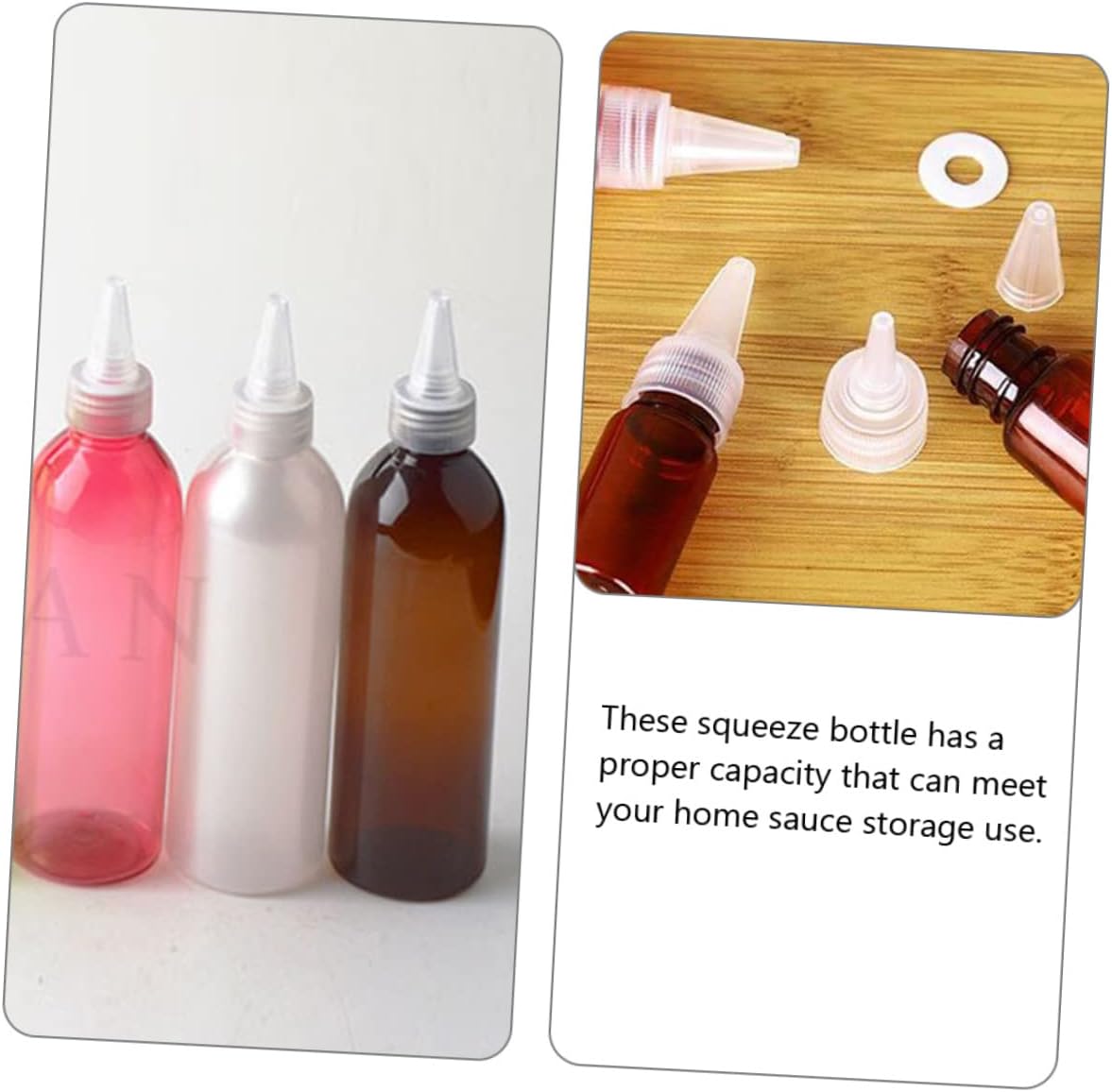 10pcs Reusable Condiment Squeeze Bottles with Spout Cap 1