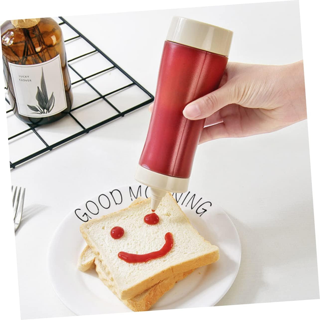 1PC Plastic Squeeze Bottle Condiment Dispenser