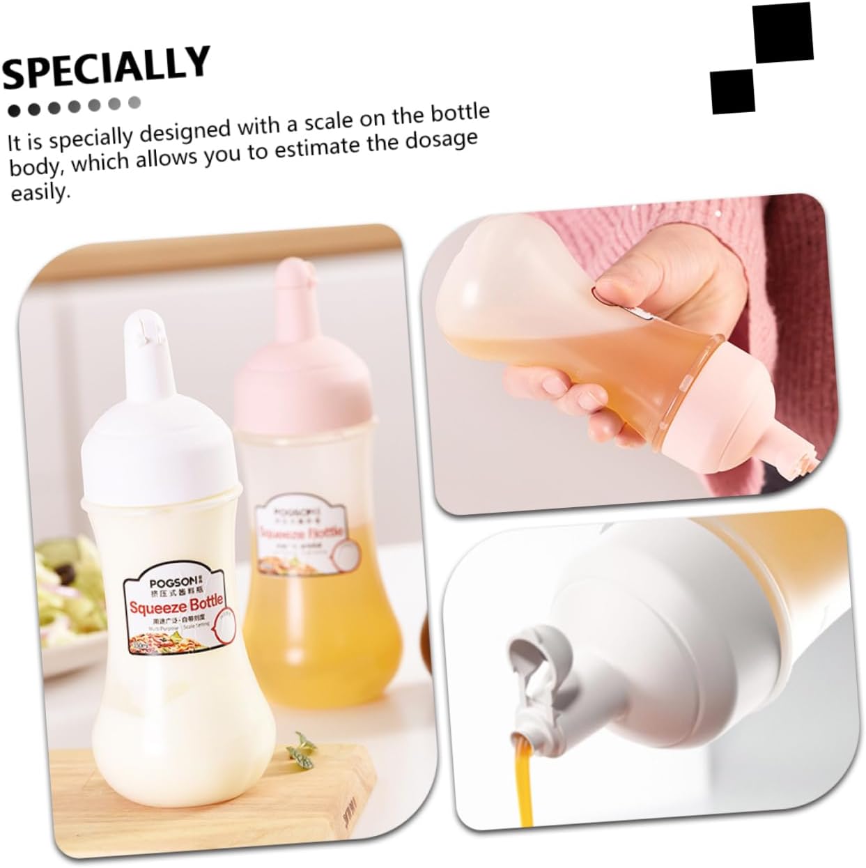 PRETYZOOM 350ml Condiment Squeeze Bottles Set of 2