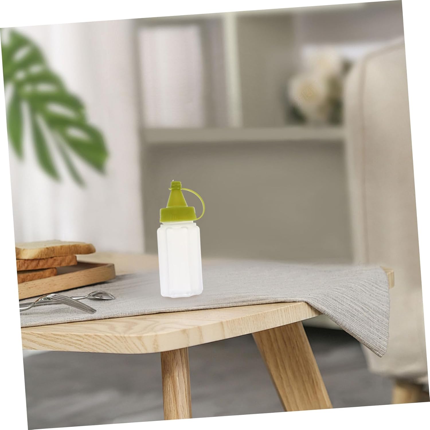 4pcs Transparent Condiment Squeeze Bottles Set for Ketchup Honey BBQ