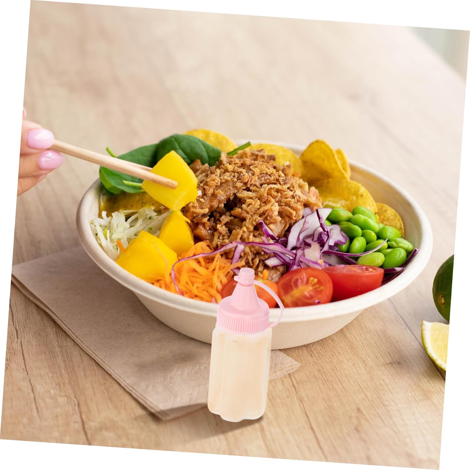 4pcs Reusable PP Condiment Squeeze Bottles Set