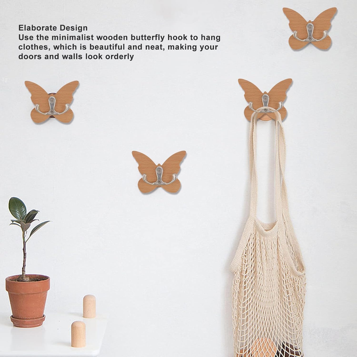 Hyuduo Wood Wall Hook Home Decor Hook