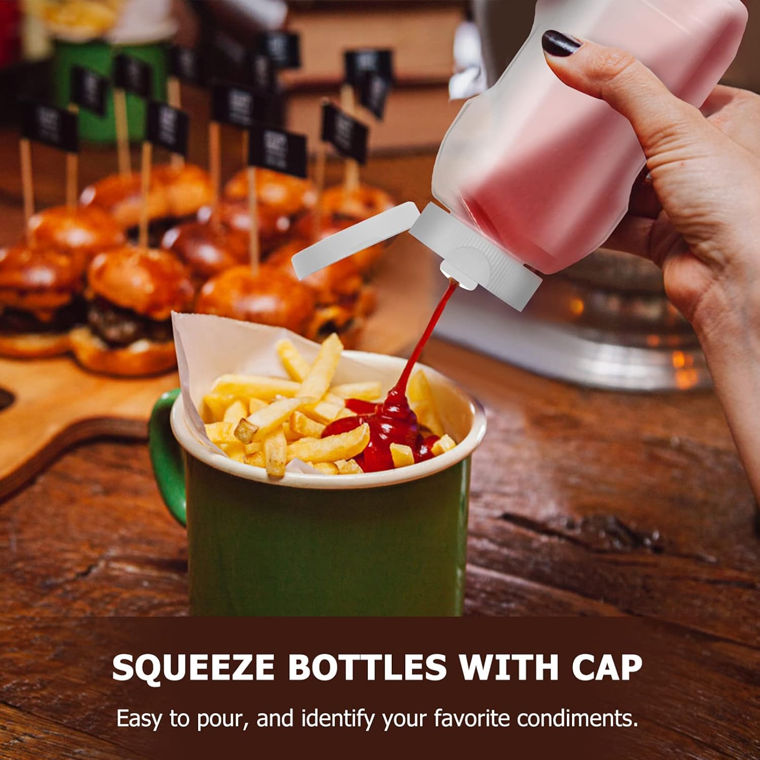 HOLIDYOYO 4pcs Mini Condiment Squeeze Bottles with Leakproof Seal