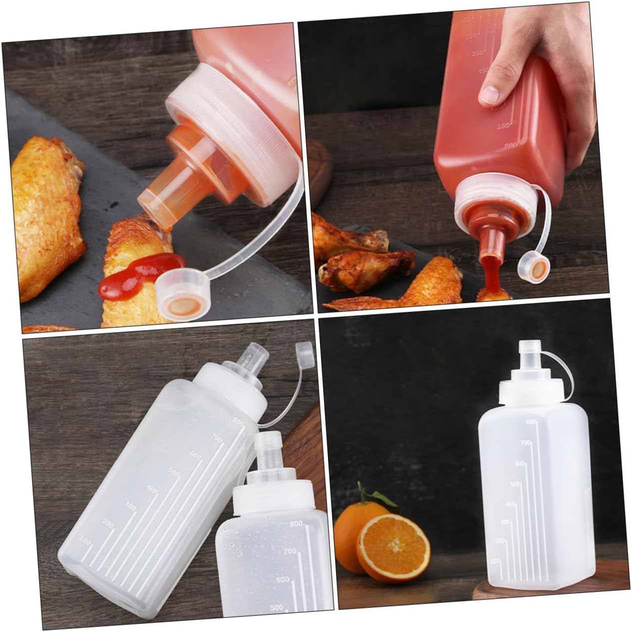 CIYODO Condiment Squeeze Bottles for Kitchen Picnic Use