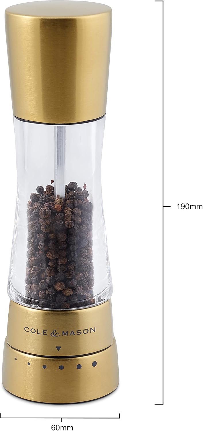 Cole Mason Derwent Gold Salt Pepper Mills Gift Set