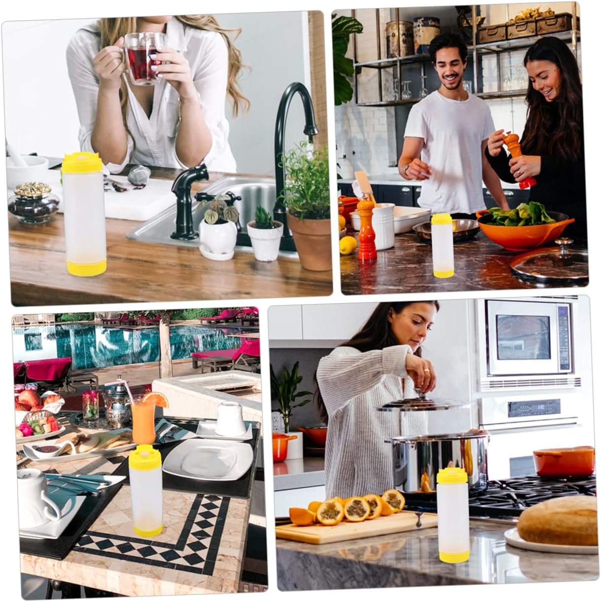 Set of 2 Squeeze Bottles for Ketchup Jam Mustard and Olive Oil