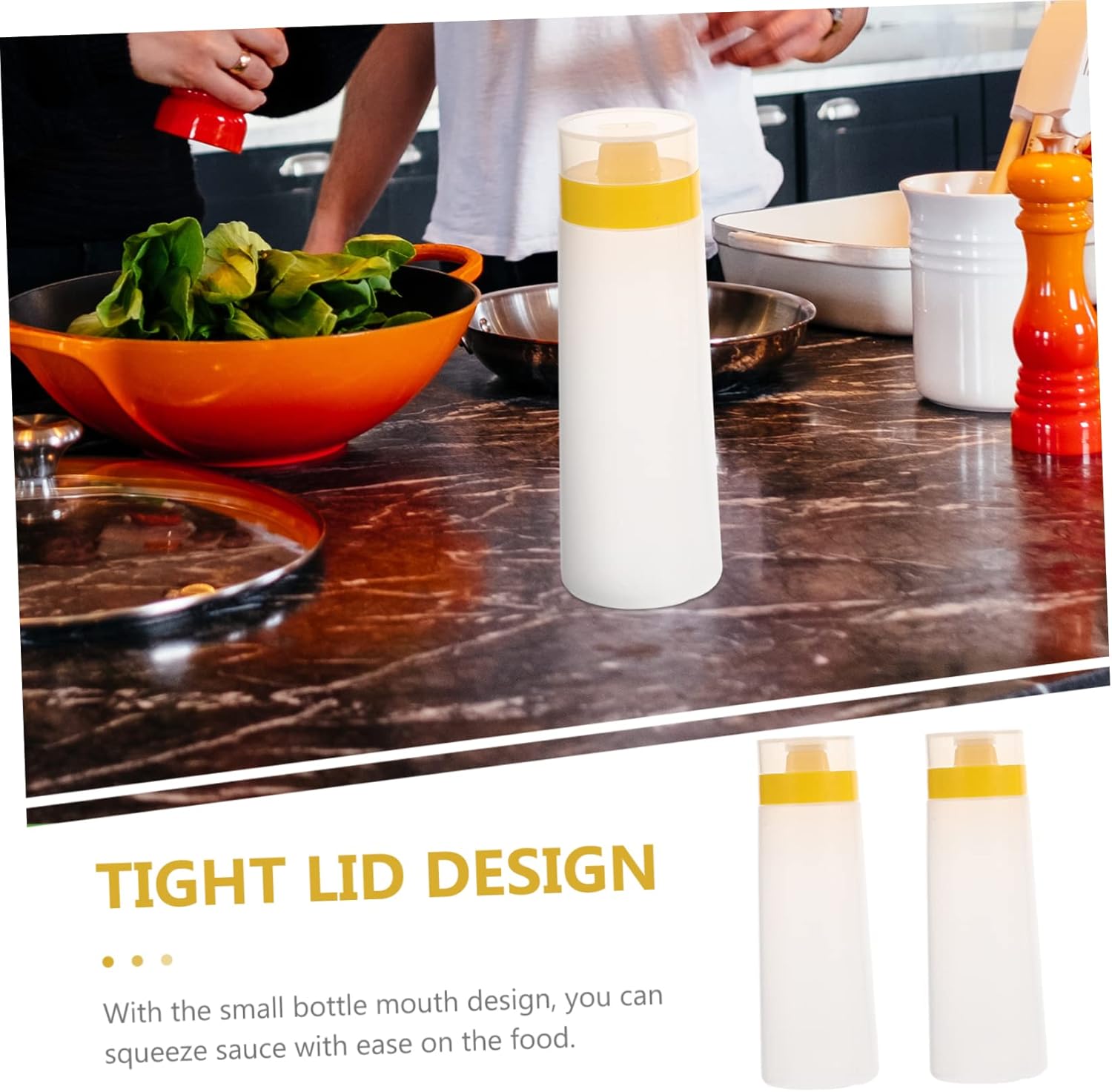 Sauce Bottles with Easy Squeeze Lid for Kitchen Use