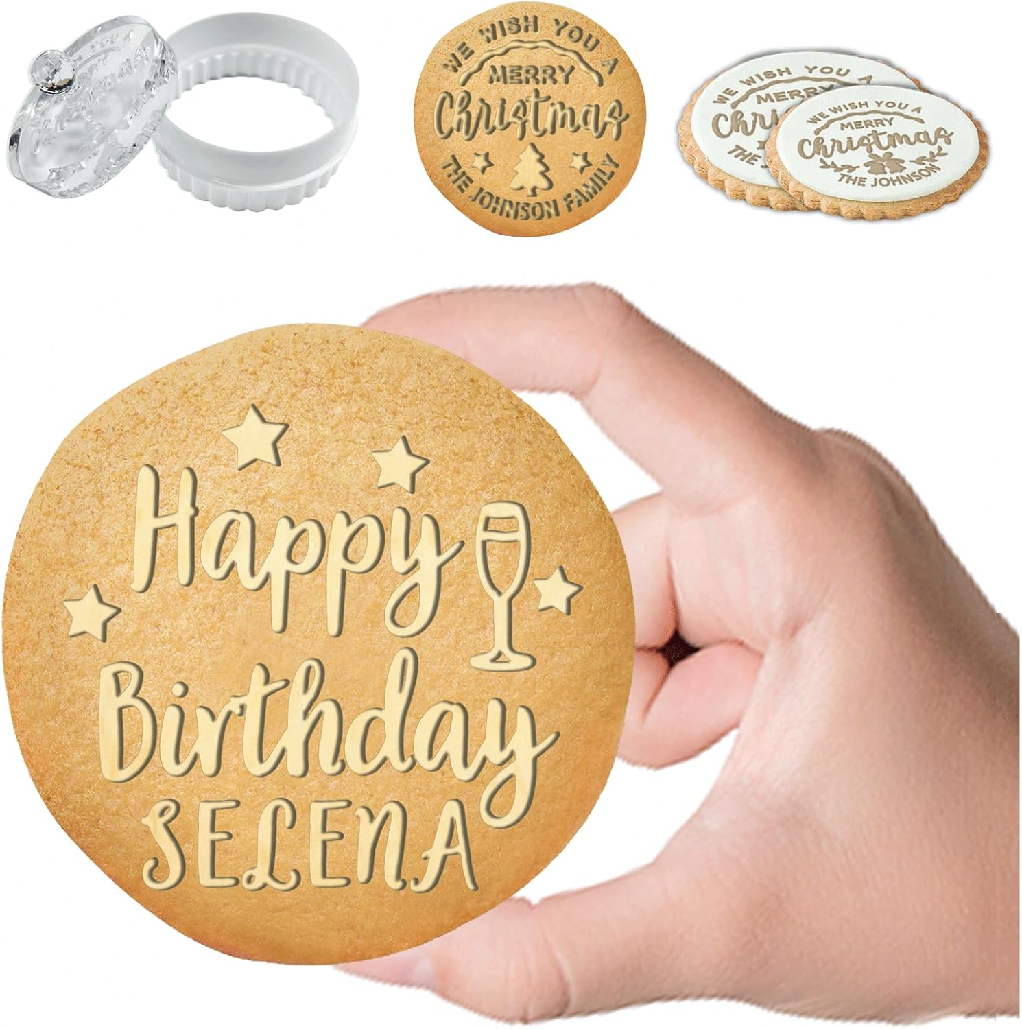 Personalized Cookie Stamp with Name - Custom Christmas Cookie Cutter