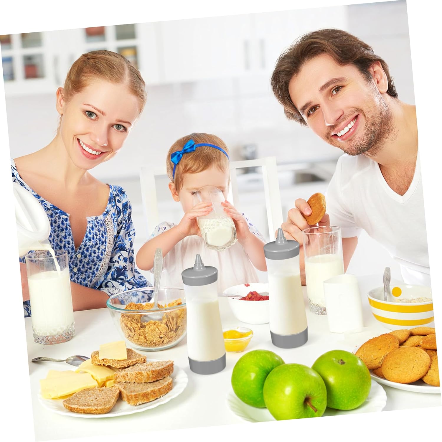 NAMOARLY 4pcs Reusable Squeeze Bottle Set Leakproof Comfortable Grip