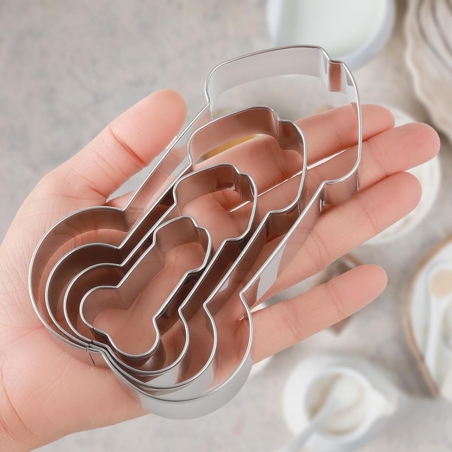 Prasacco 4-Piece Stainless Steel Cookie Cutter Set