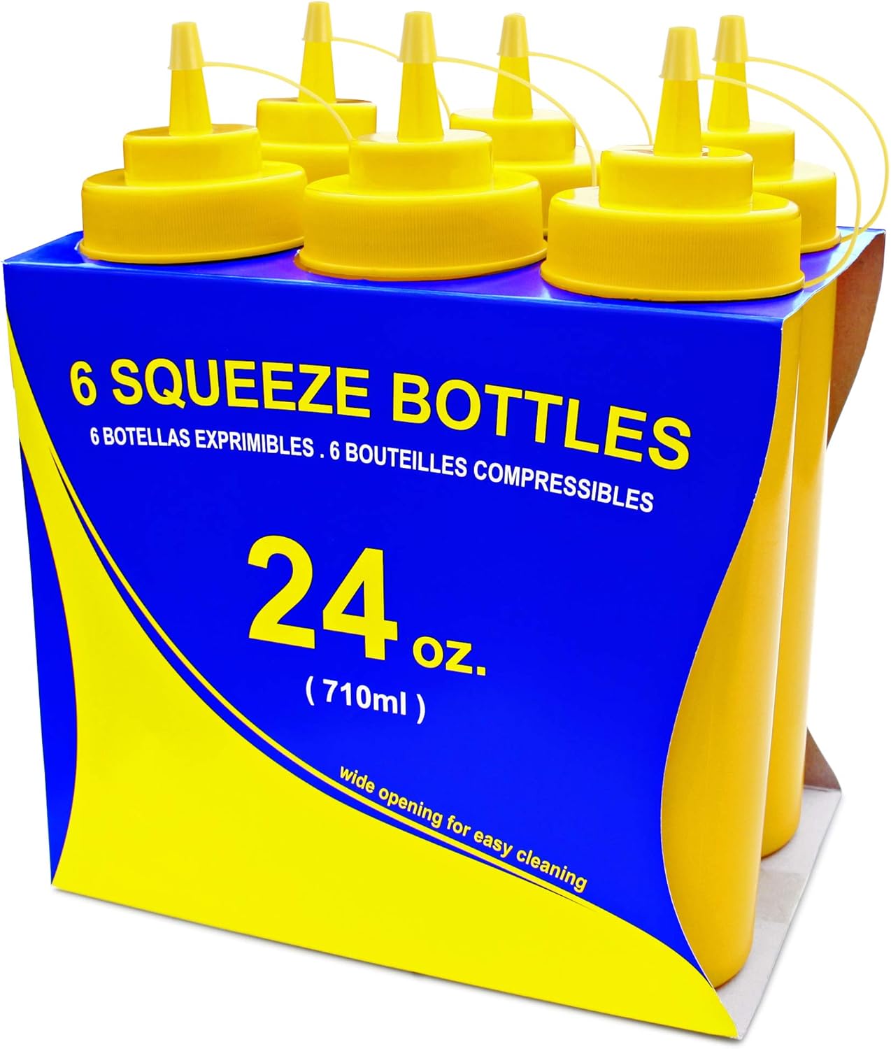 New Star Foodservice 26580 Plastic Squeeze Bottles Pack of 6