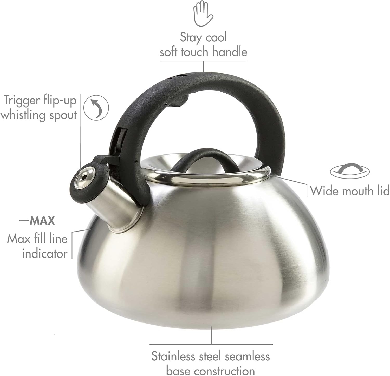 Primula Avalon Whistling Tea Kettle 25 Quart