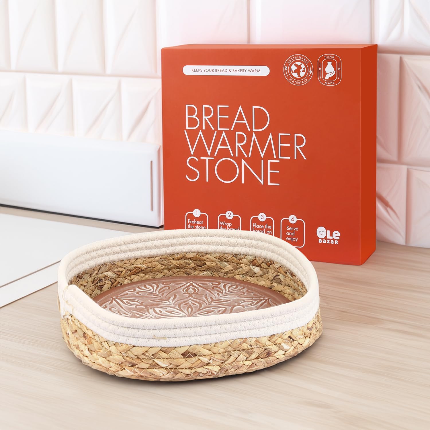 Ole Bazar Bread Warmer With Stone