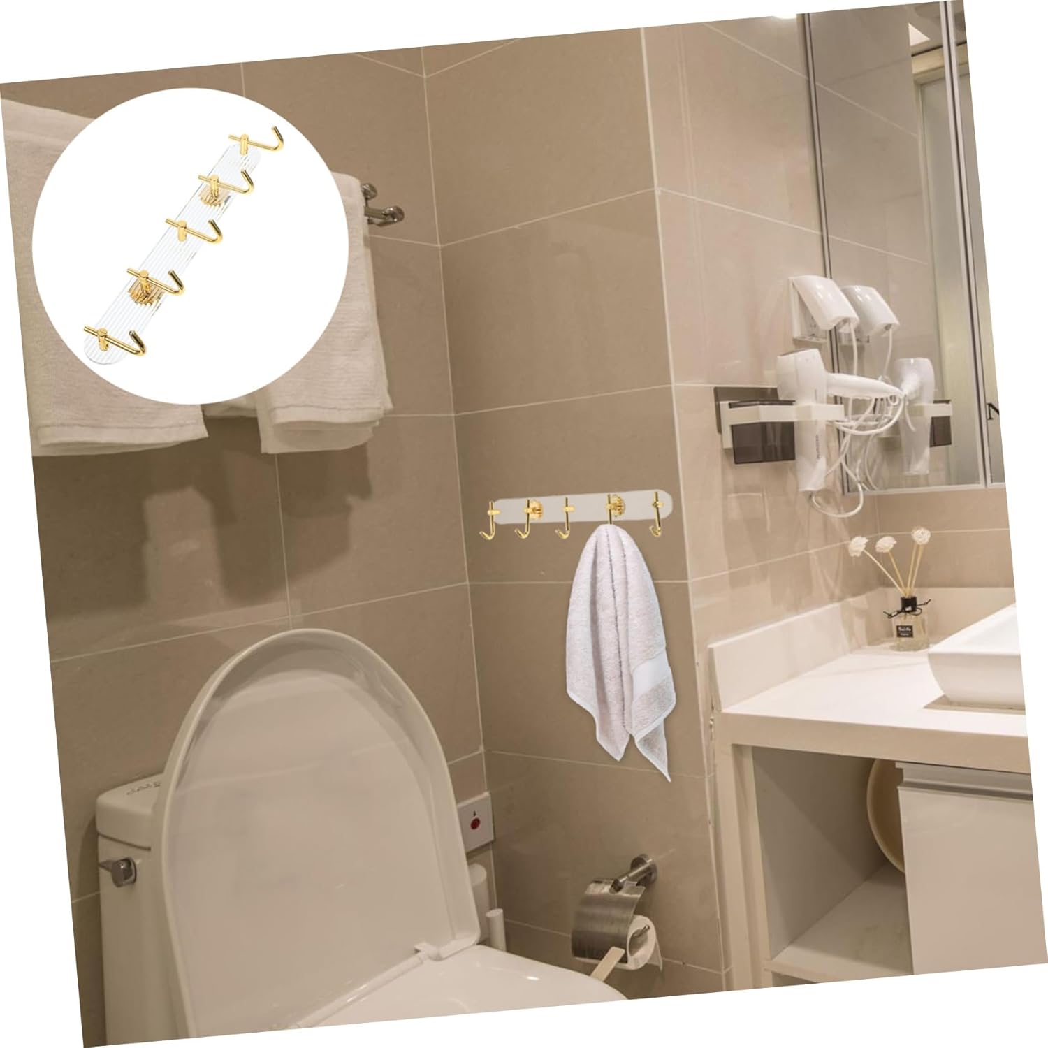 Bathroom Wall Mount Hook No Glue Needed
