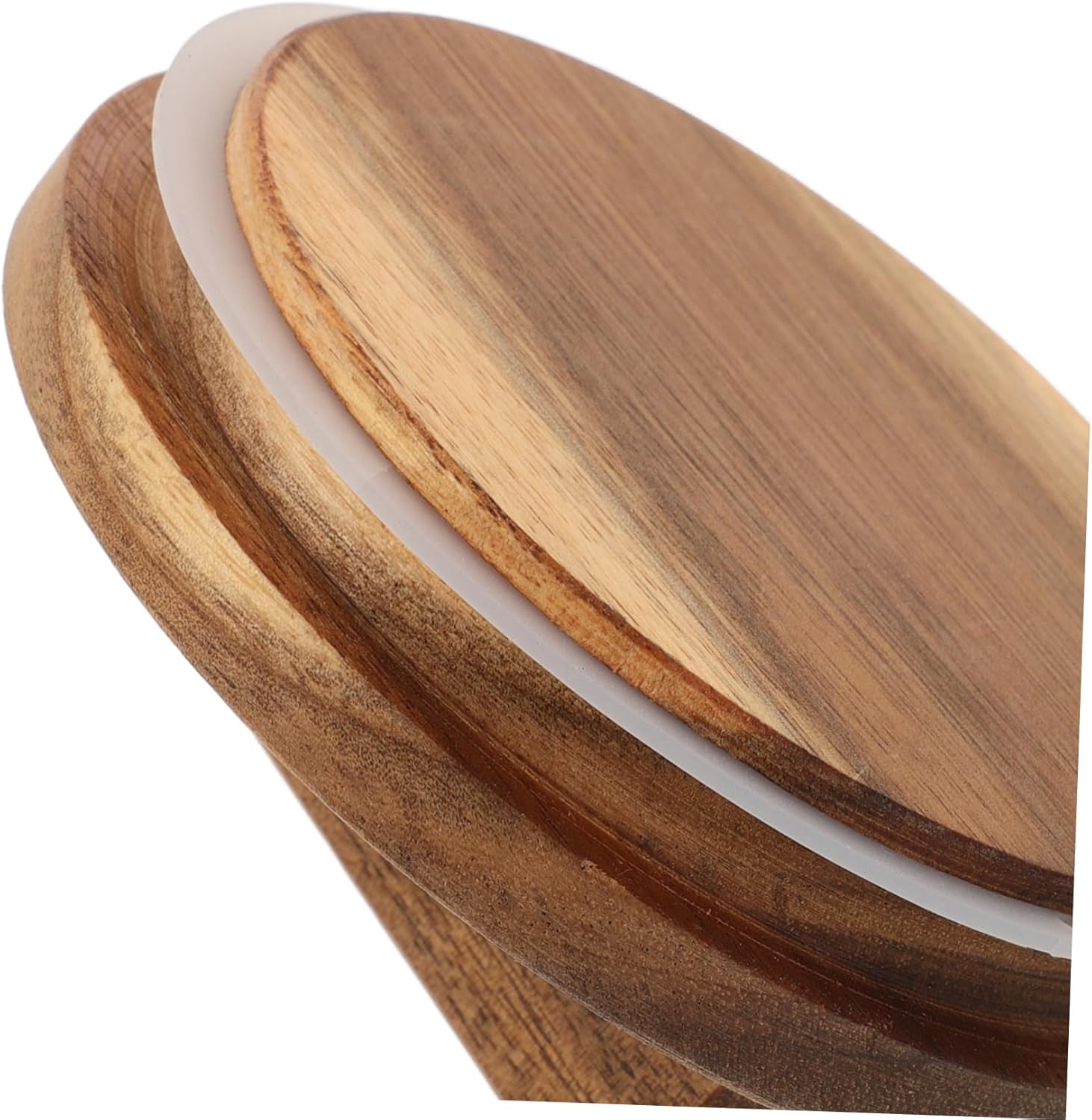 SHOWERORO Reusable Wood Mason Jar Lid with Silicone Seal