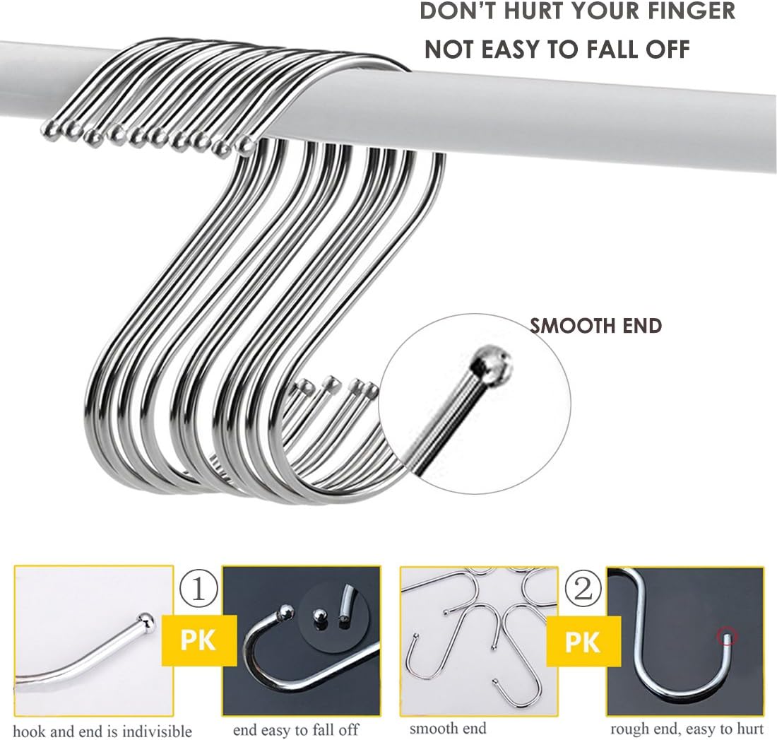 Gutapo 20PCS S Shaped Hooks for Closets and More