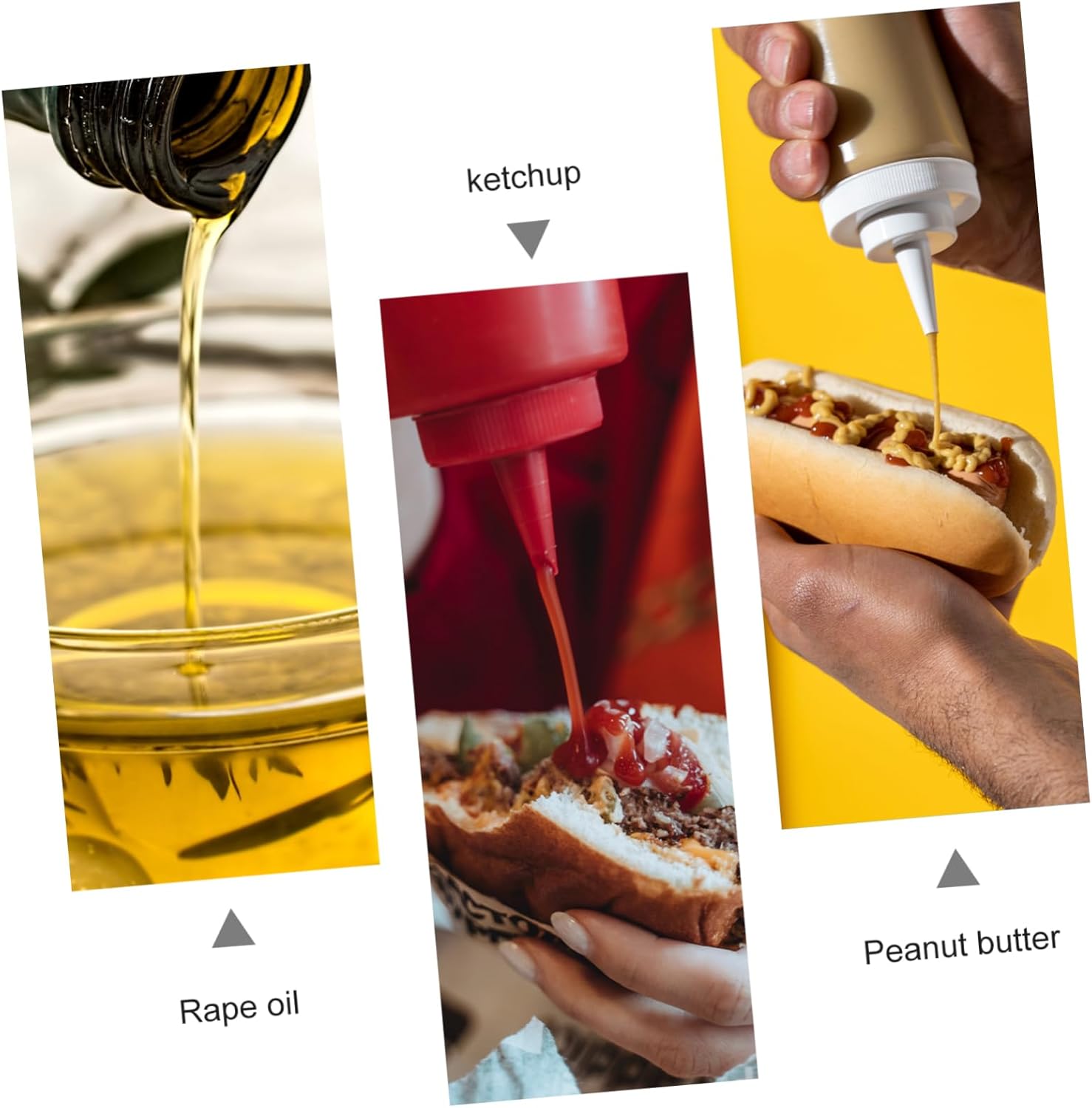 10pcs Clear Condiment Squeeze Bottles with Lids Set
