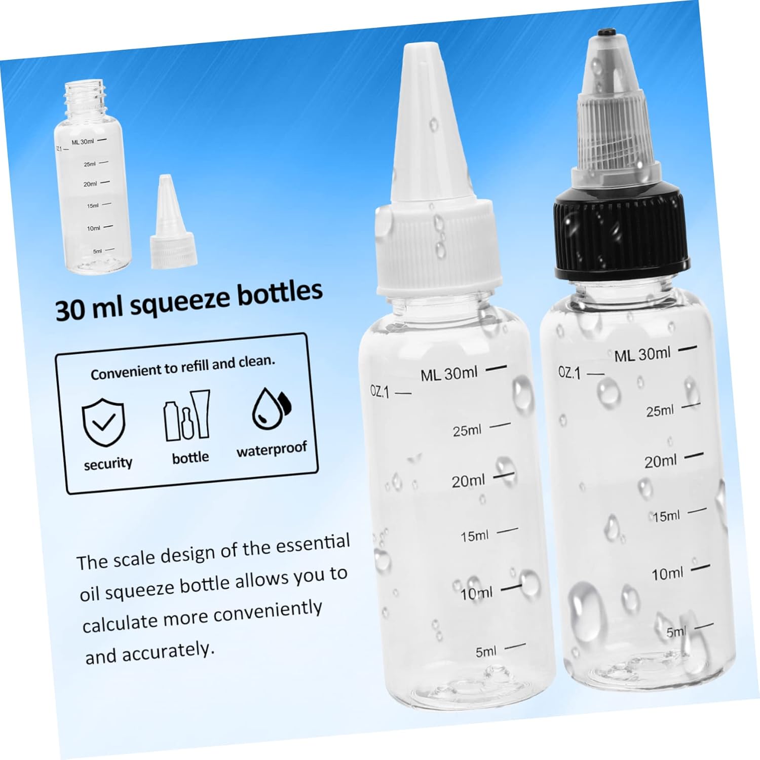 CIYODO 8 Pack Empty Plastic Squeeze Bottles for Oil and Sauce