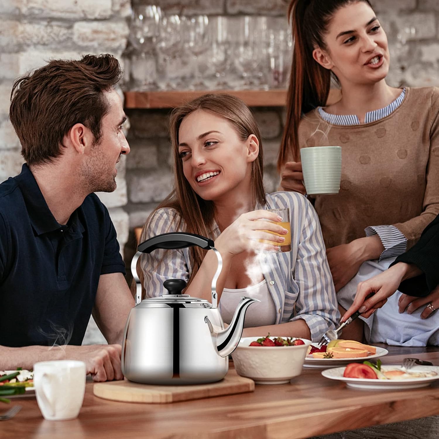 Tohsssik 2L Whistling Tea Kettle Stainless Steel