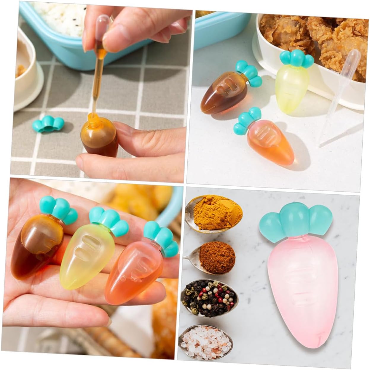 Mini Carrot Condiment Boxes 9pcs Reusable Sauce Cups