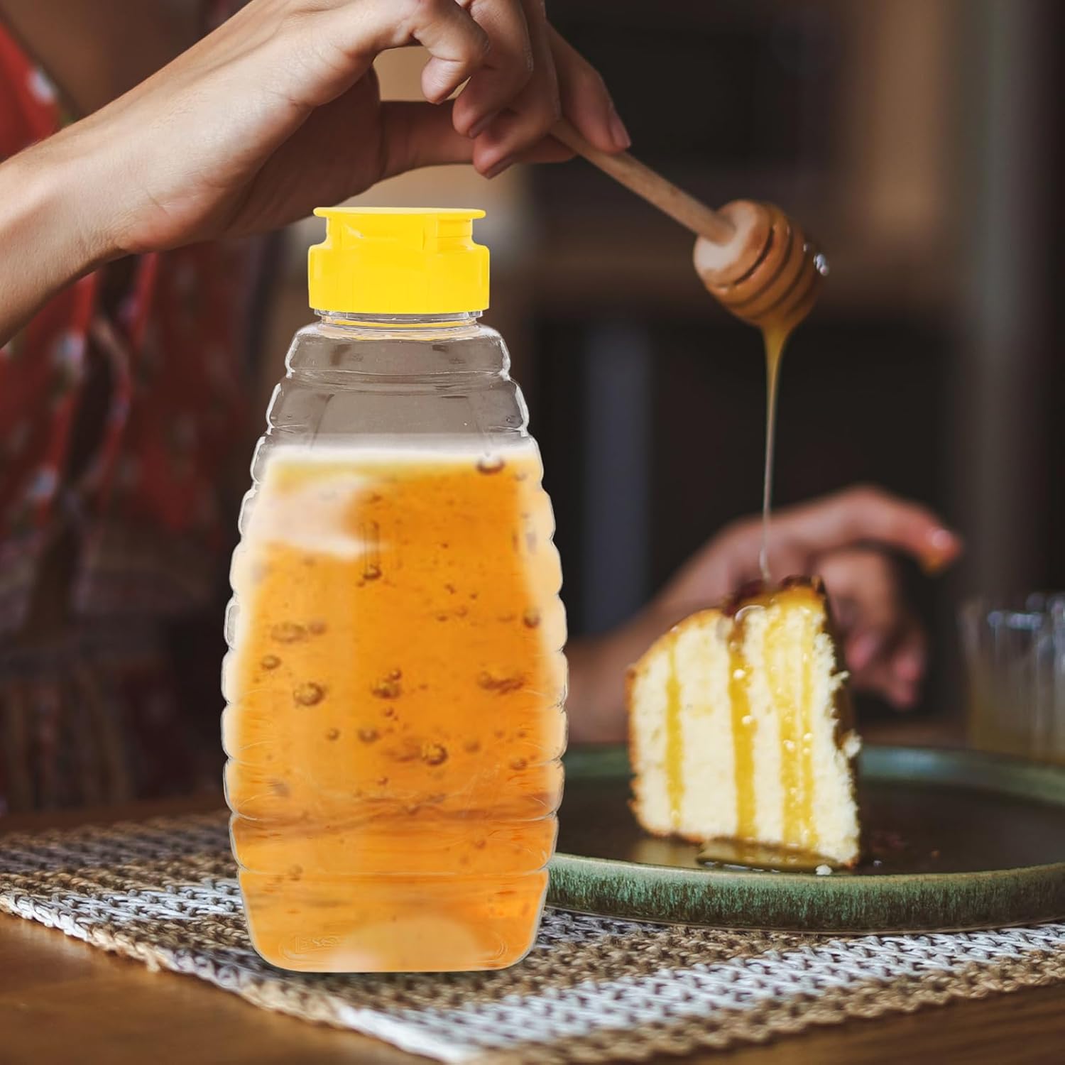 HOLIDYOYO 4pcs Jam Bottle Squeeze Honey Dispenser
