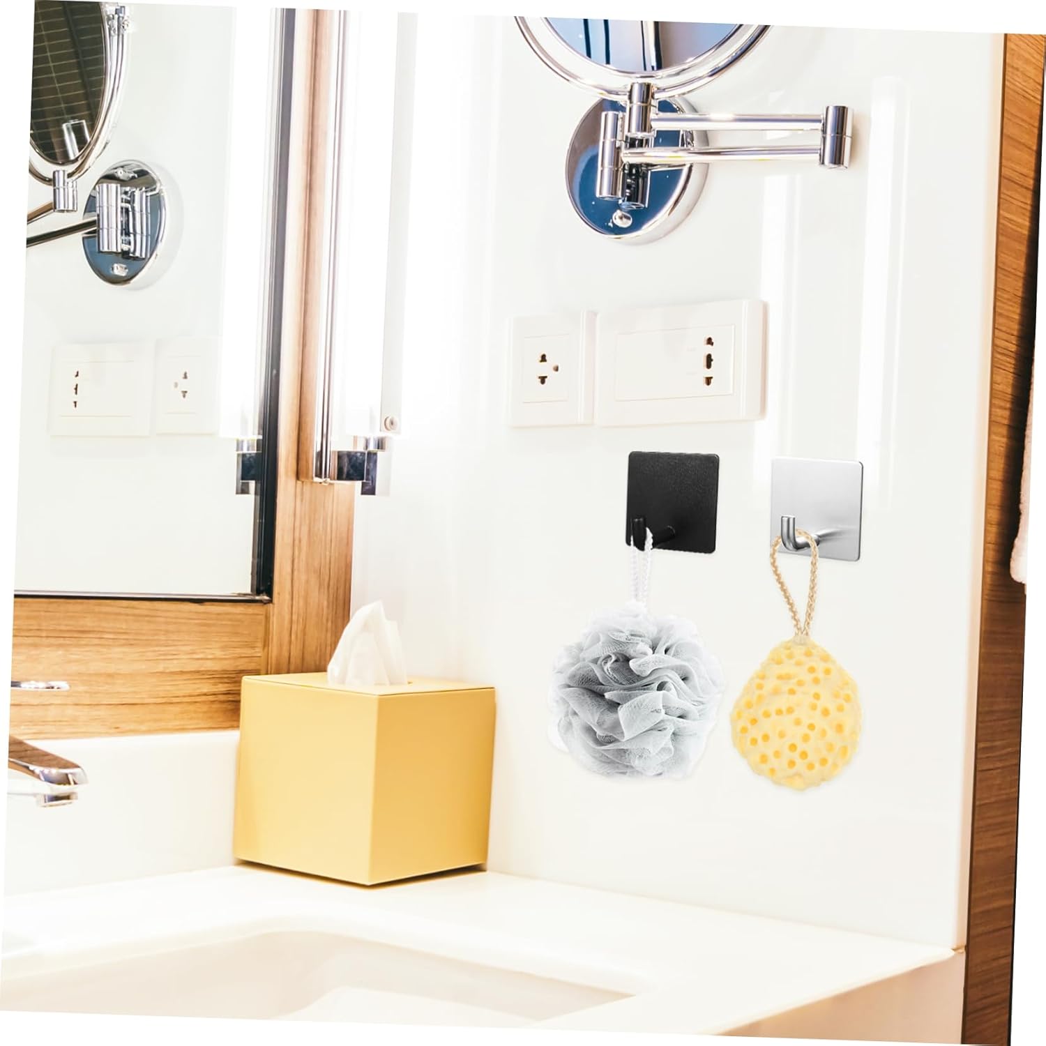 HOODANCOS 4 Stainless Steel Wall Hooks for Bathroom and Home Use
