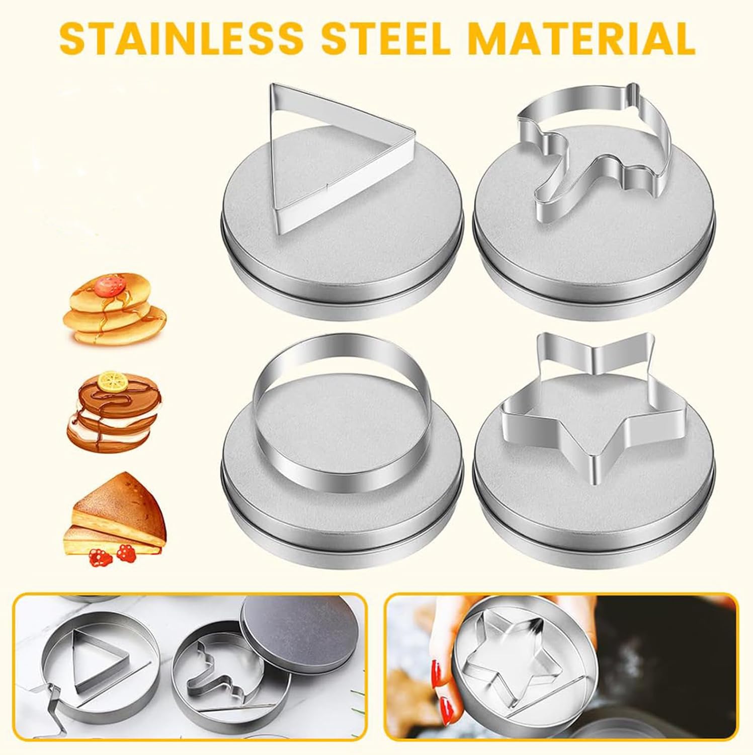 Stainless Steel Cookie Cutter Set for Korean Candy Making