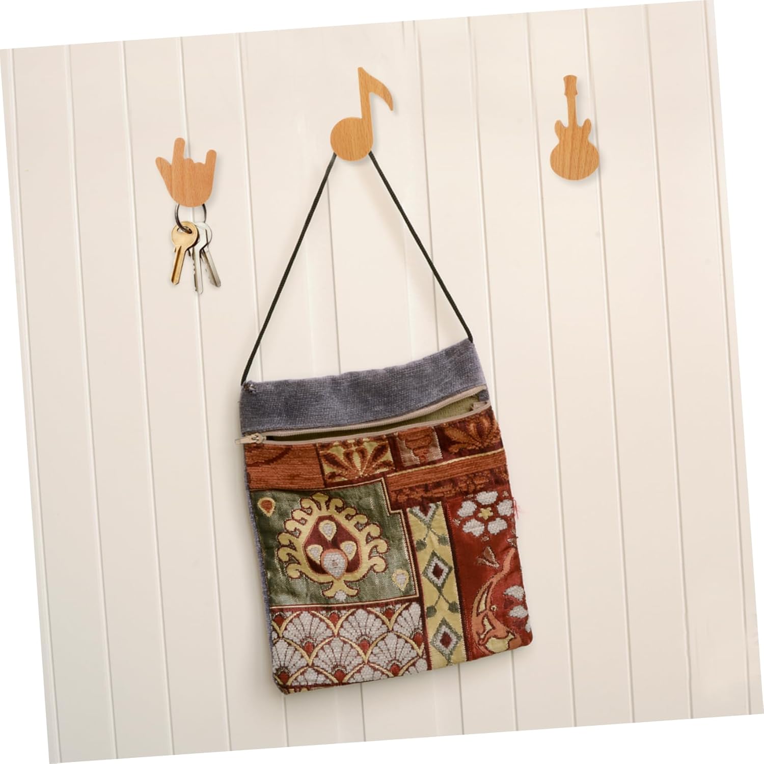 GLEAVI 3Pcs Wood Coat Hooks for Home Storage
