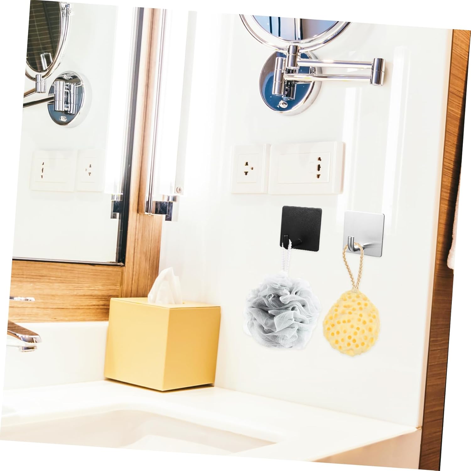 Ipetboom Modern Wall Hooks 4pcs Adhesive Chrome