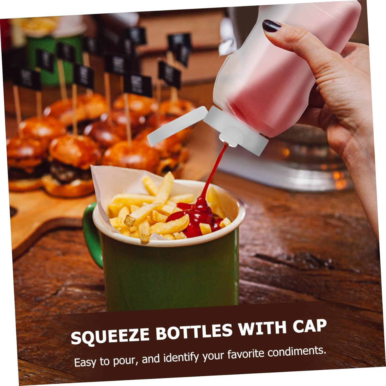 CIYODO 4PCS Mini Sauce Bottles Safe Material Leakproof Kitchen Condiment Containers